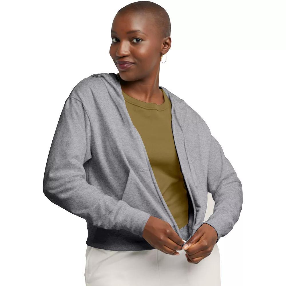 Women's Hanes® Originals Full-Zip French Terry Hoodie, Size: Large, Concrete Pe Grey Product Image