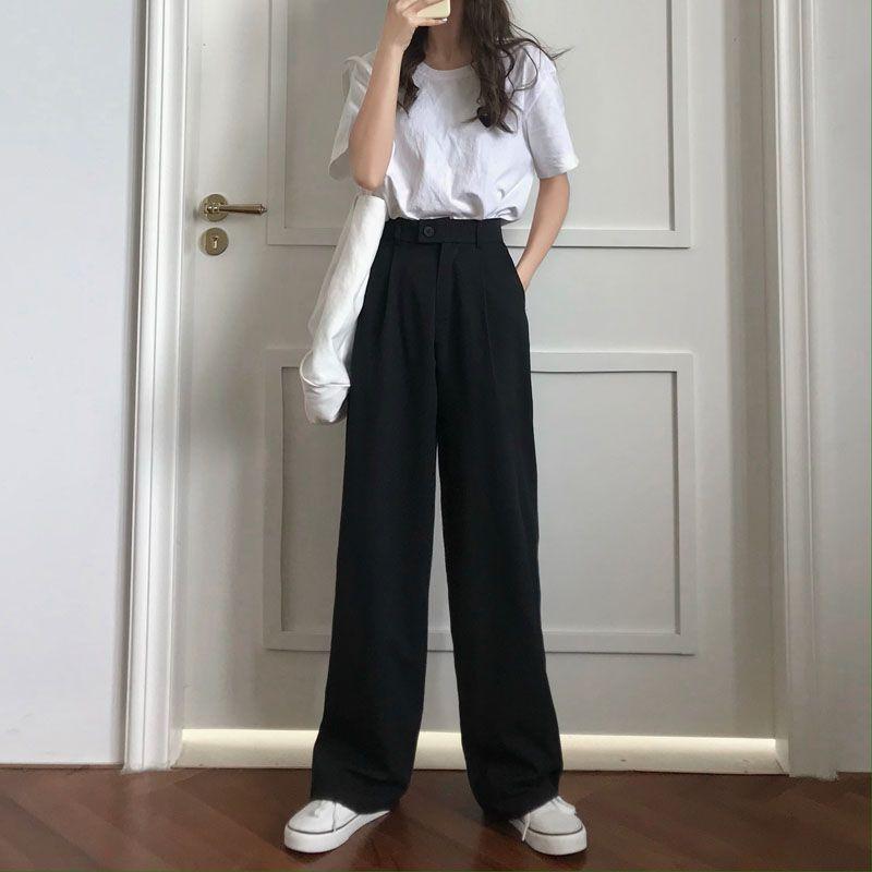 High-Waist Wide-Leg Dress Pants Product Image