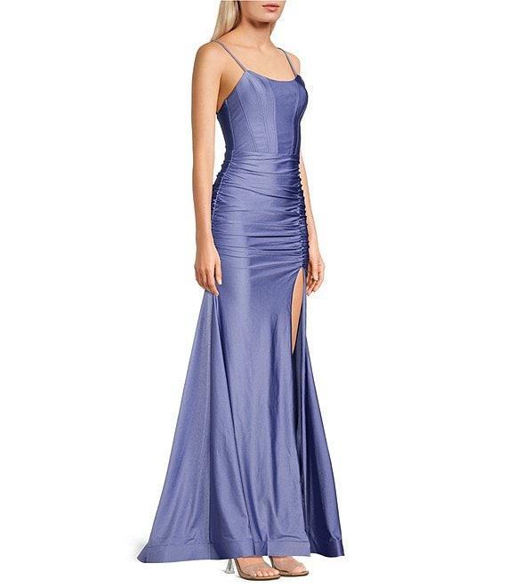 Honey and Rosie Adjustable Spaghetti Strap Mermaid Gown Product Image