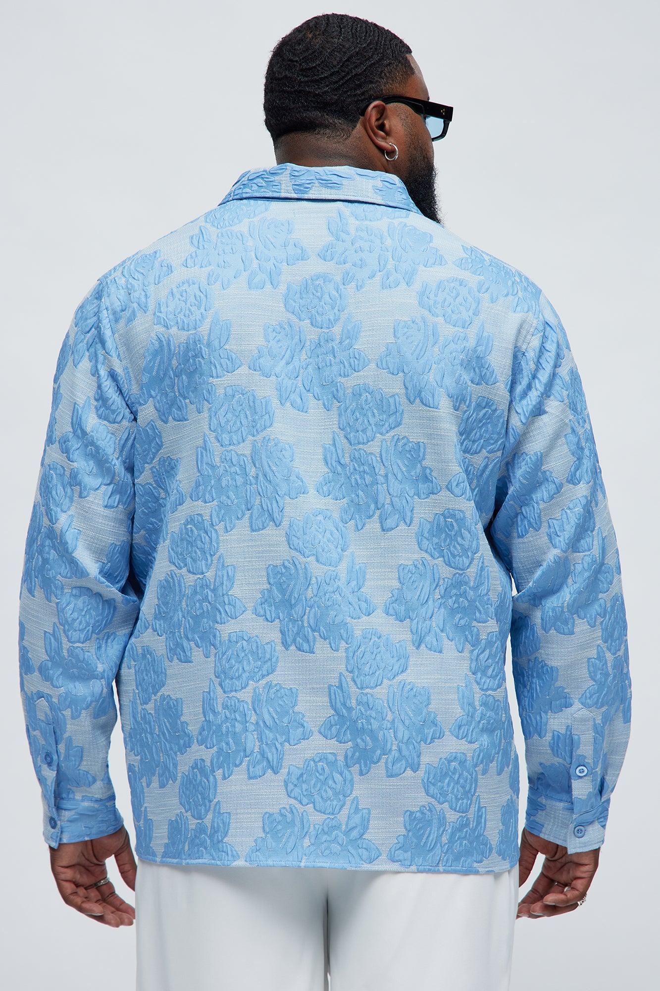 Bartlett Jacquard Long Sleeve Shirt - Blue Product Image