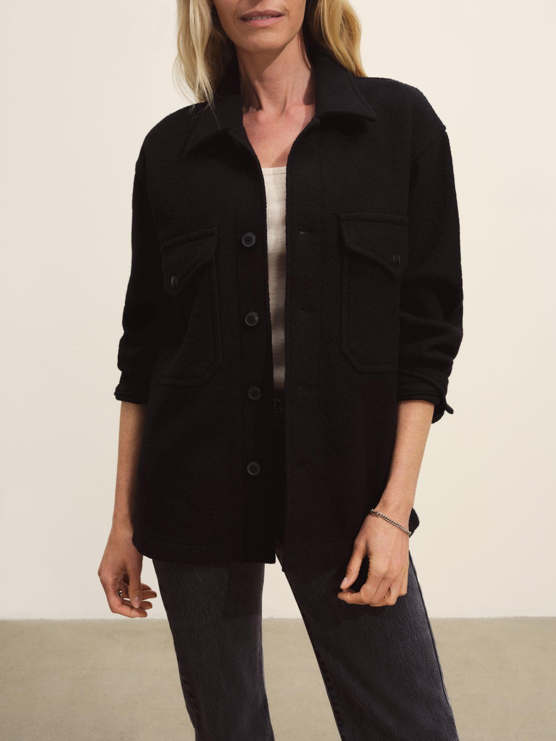 Black Felted Wool Field Shirt Product Image