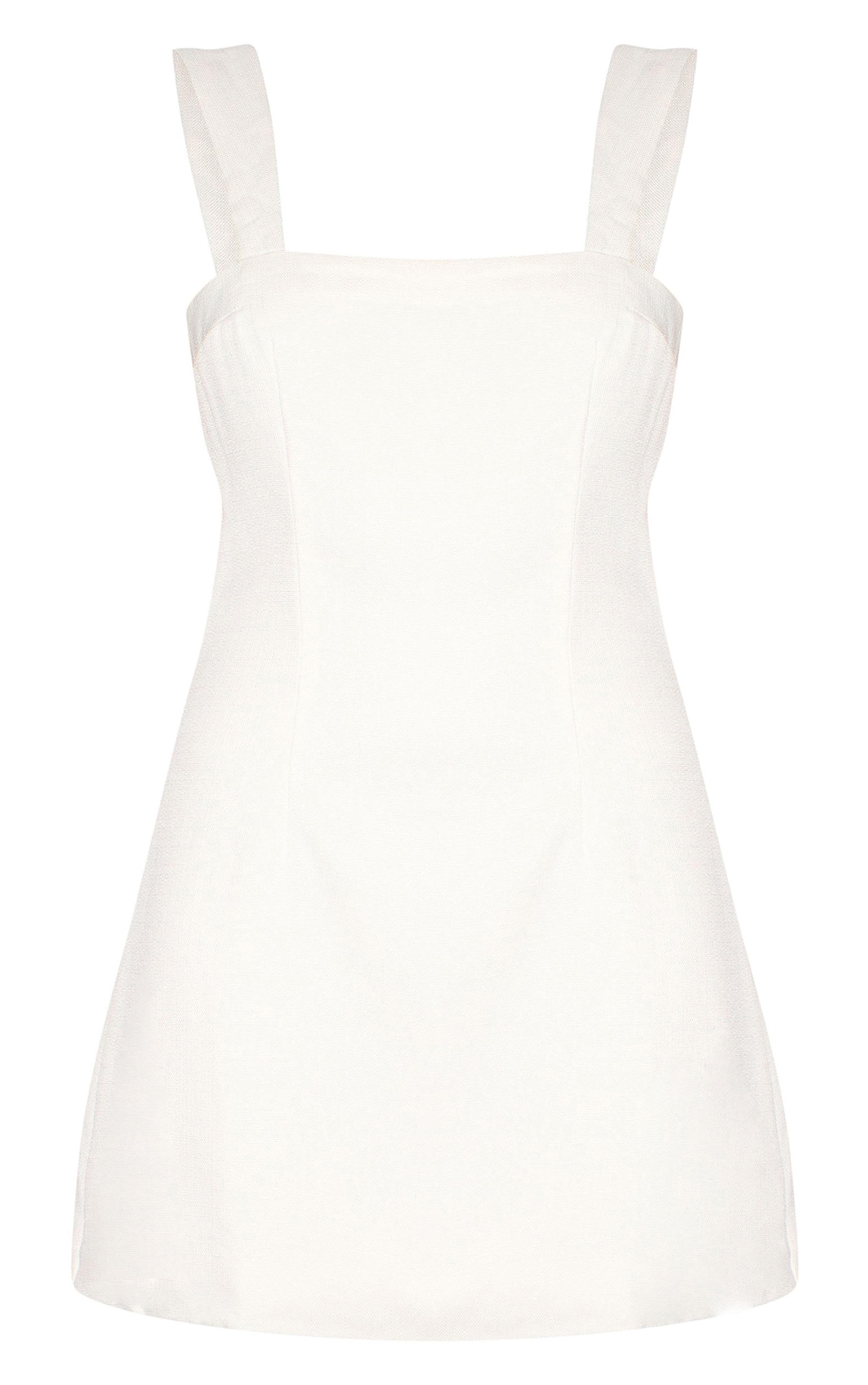 Cream Twill Cut Out Bow Shift Dress Product Image