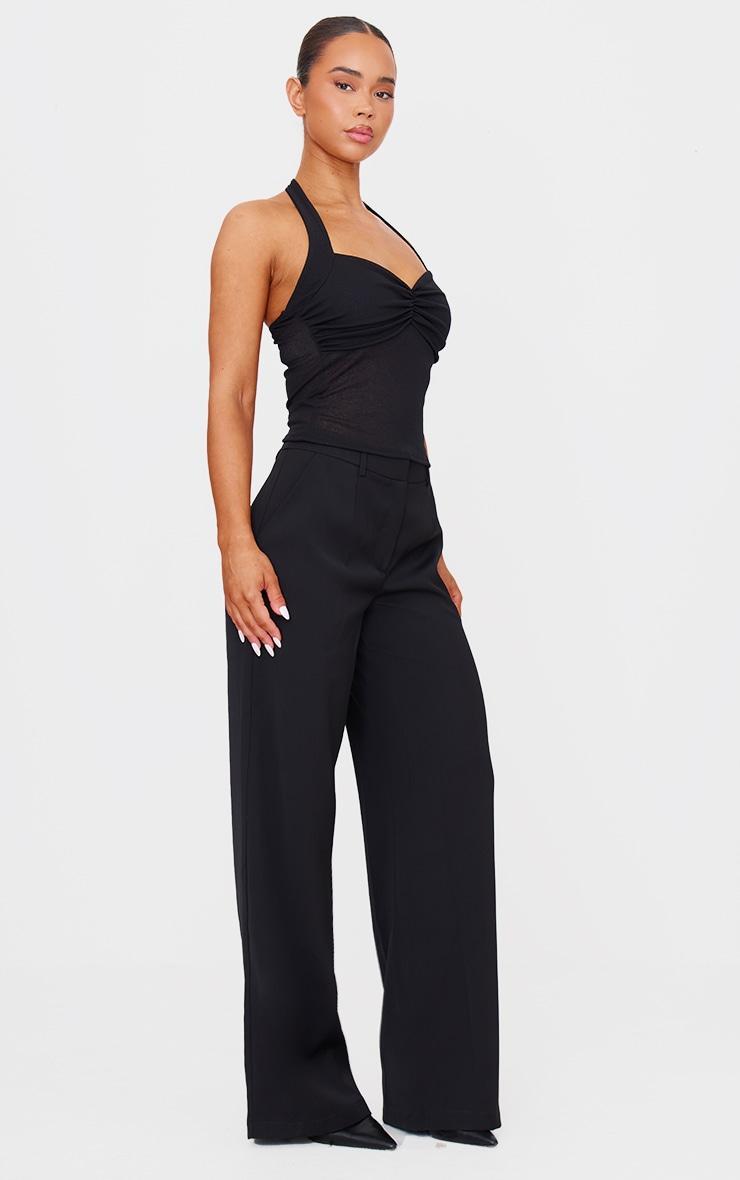 Black Burnout Mesh Halterneck Top Product Image