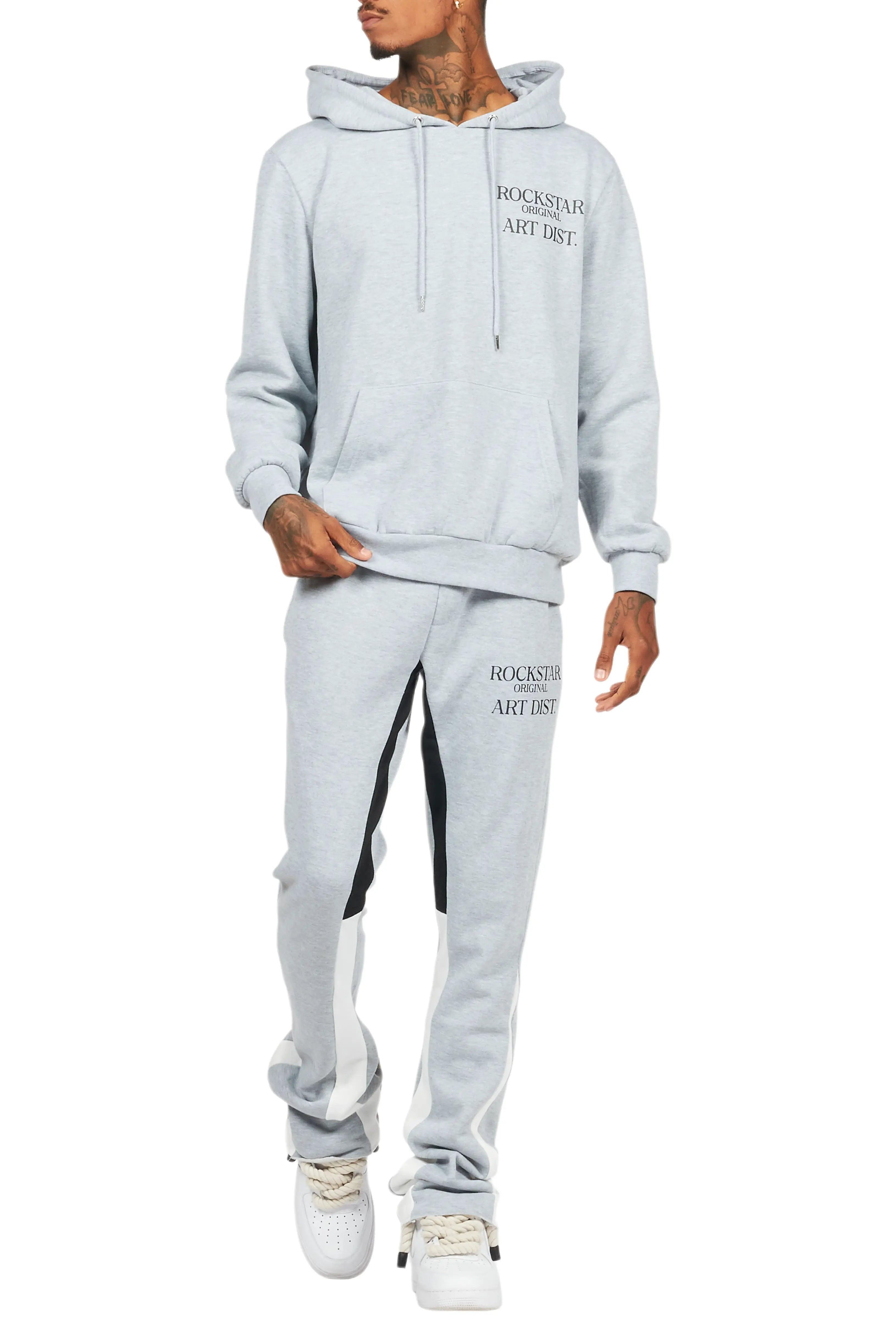 Briggs Heather Grey Hoodie/Stacked Flare Track Set Male Product Image