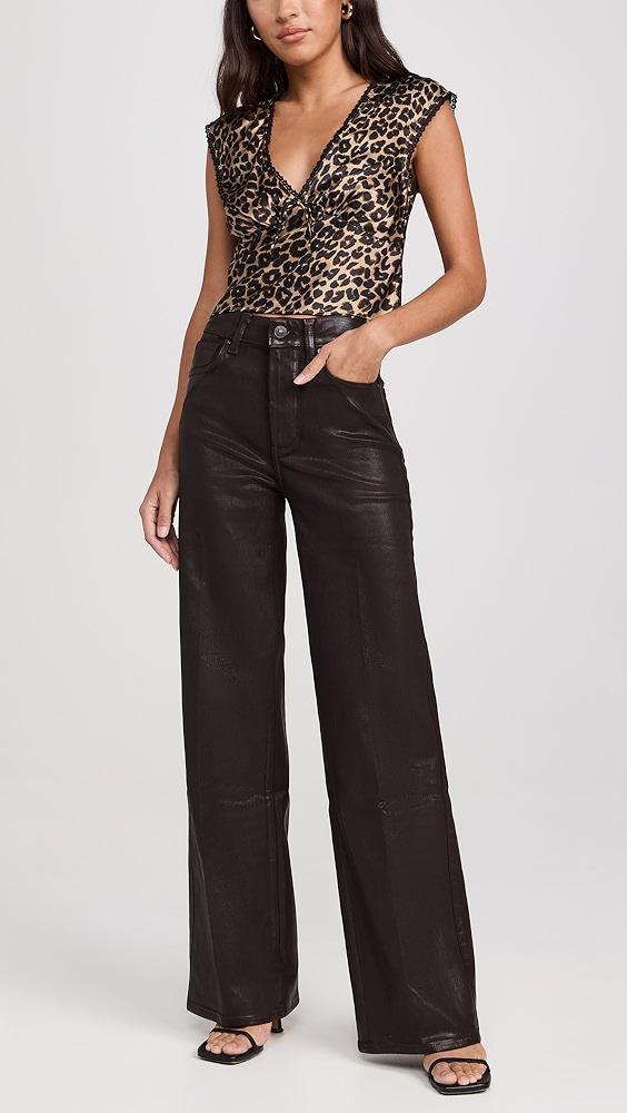 PAIGE Sasha 32" Chicory Coffee Luxe Coating Jeans | Shopbop Product Image