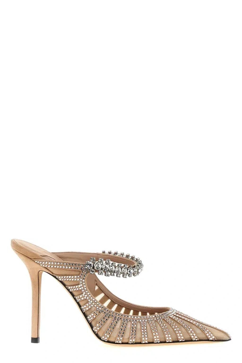 JIMMY CHOO Elegant Flat Sandals With Crystal Embellishments In Rose Product Image