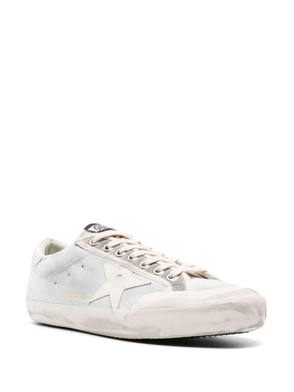 GOLDEN GOOSE Gray & White Super-star Suede Sneakers In Grey Product Image