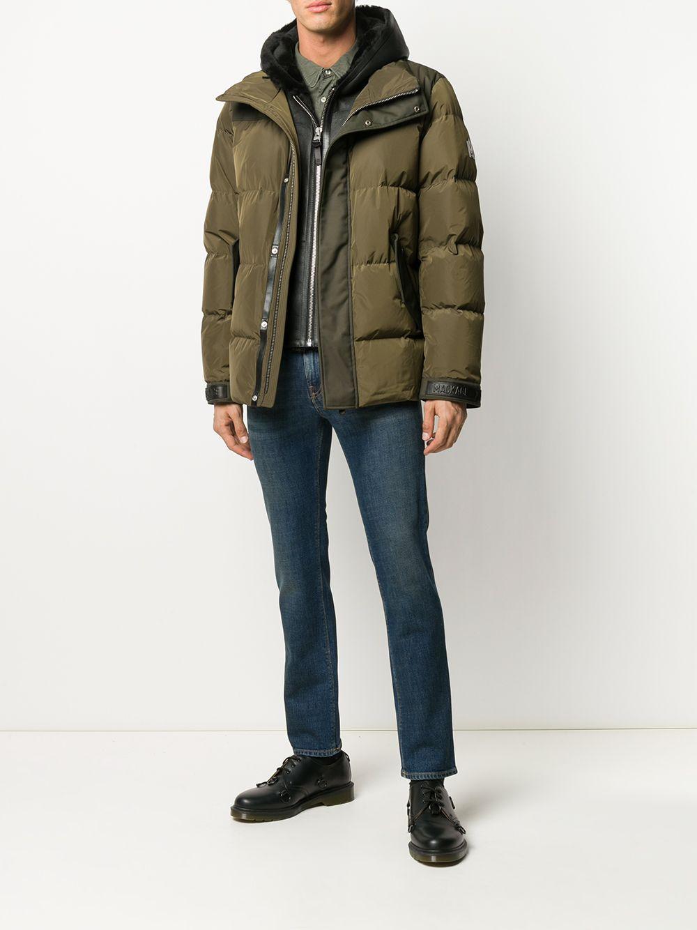 Hooded Padded Jacket In Green Product Image