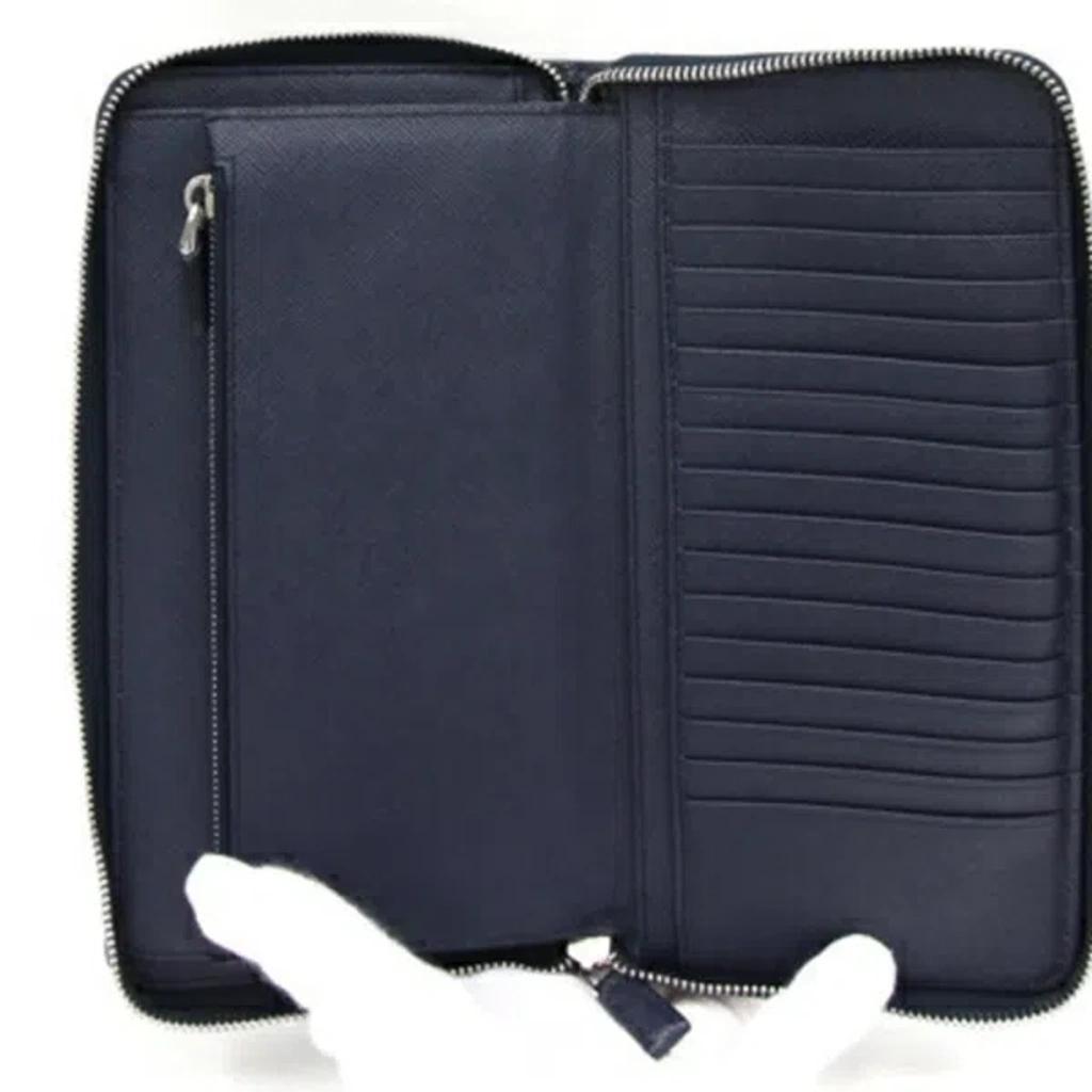 Saffiano Navy Leather Wallet  () Product Image