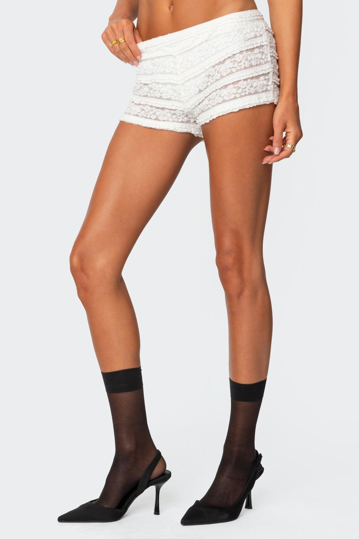 Maisley Sheer Lace Shorts Product Image