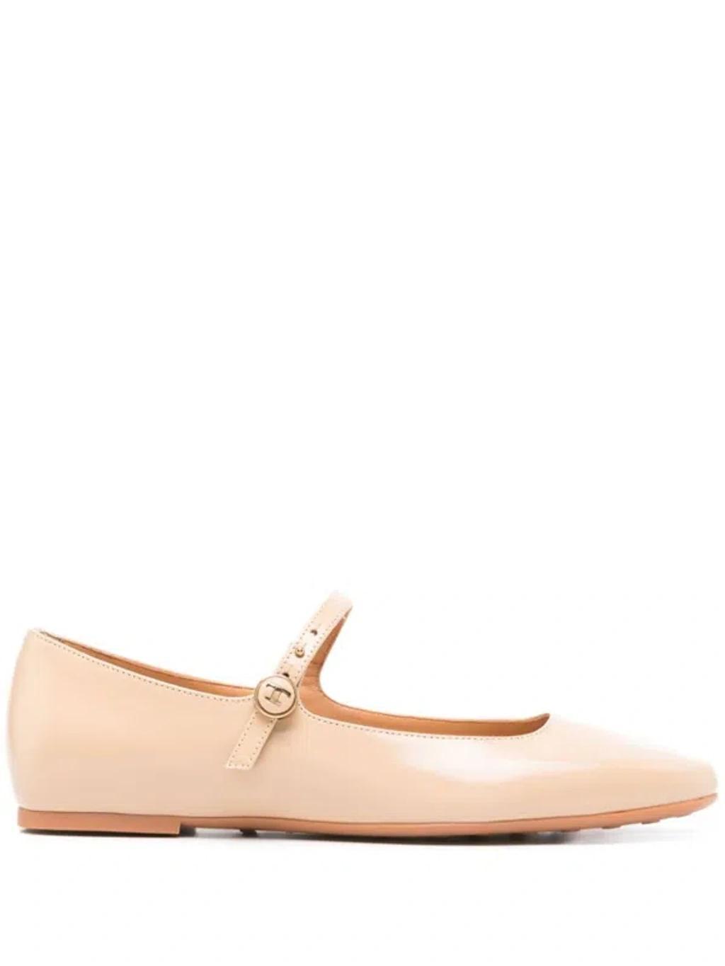 TOD'S Leather Ballet Flats In Neutrals Product Image