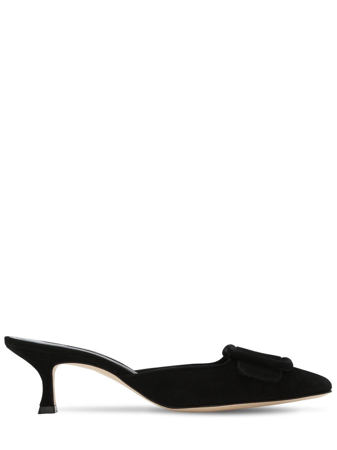 MANOLO BLAHNIK Maysale 50mm Mules In Black Product Image