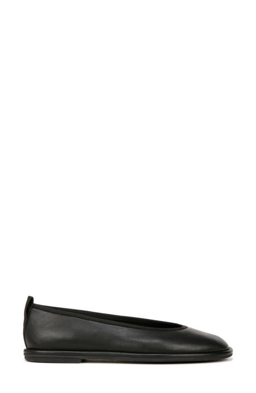 Leah Leather Square-toe Ballerina Flats In Black Product Image