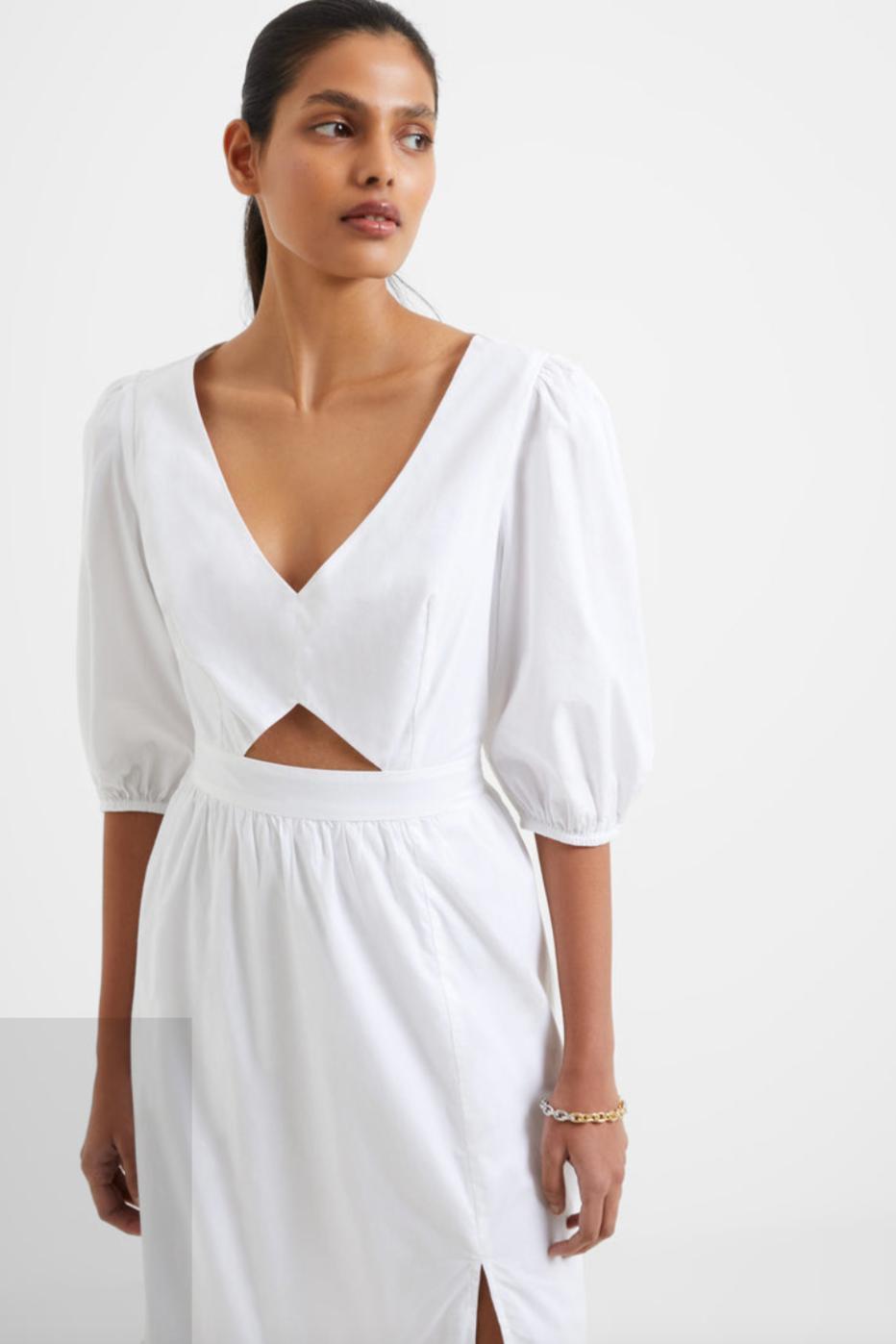 Rhodes Conscious Cotton Midi Dress - White Product Image