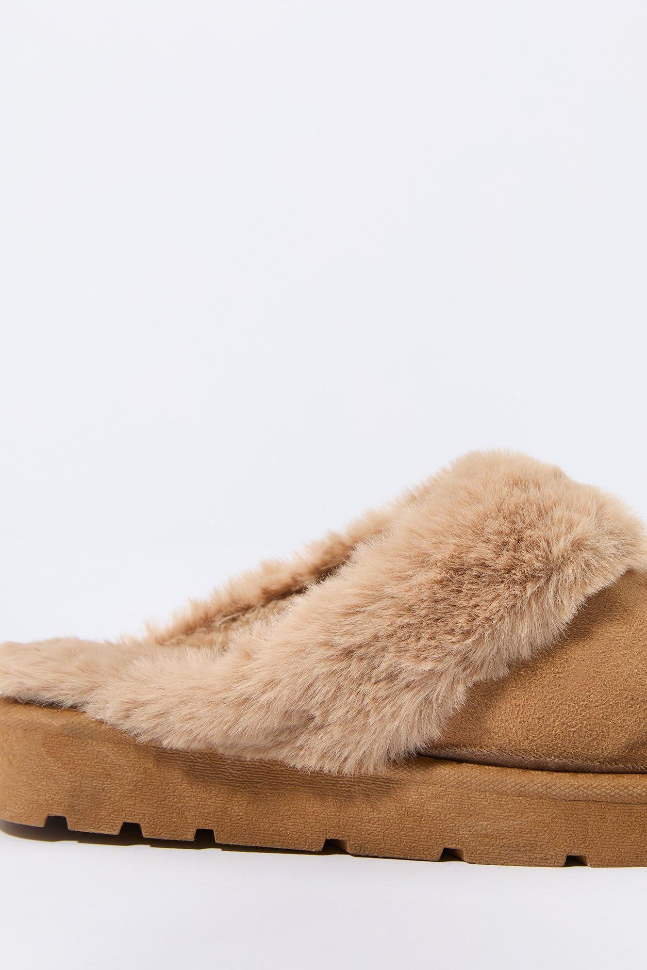 Faux Fur Collared Slipper Bootie Female Product Image