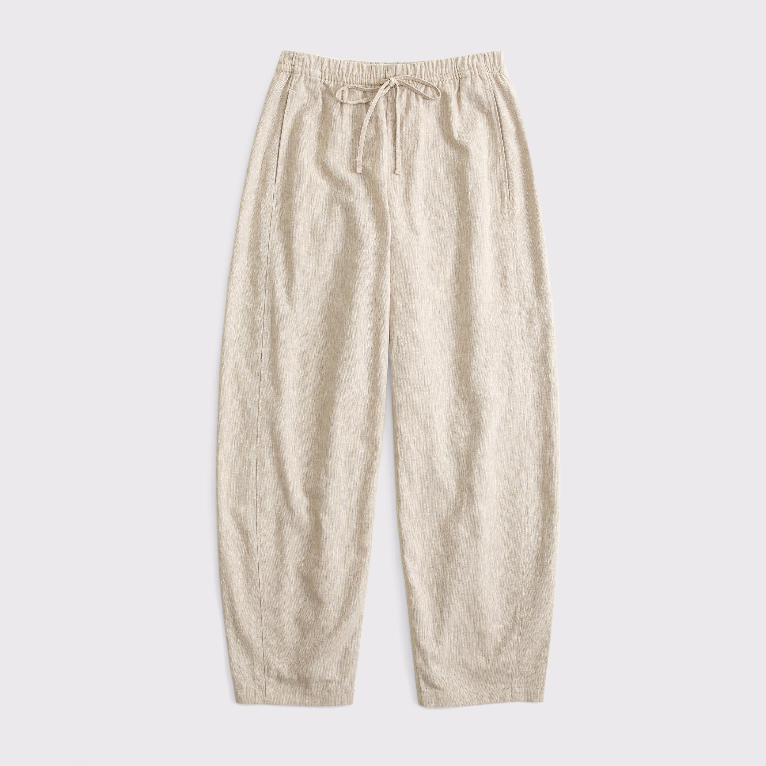 Linen-Blend Barrel Pull-On Pant Product Image
