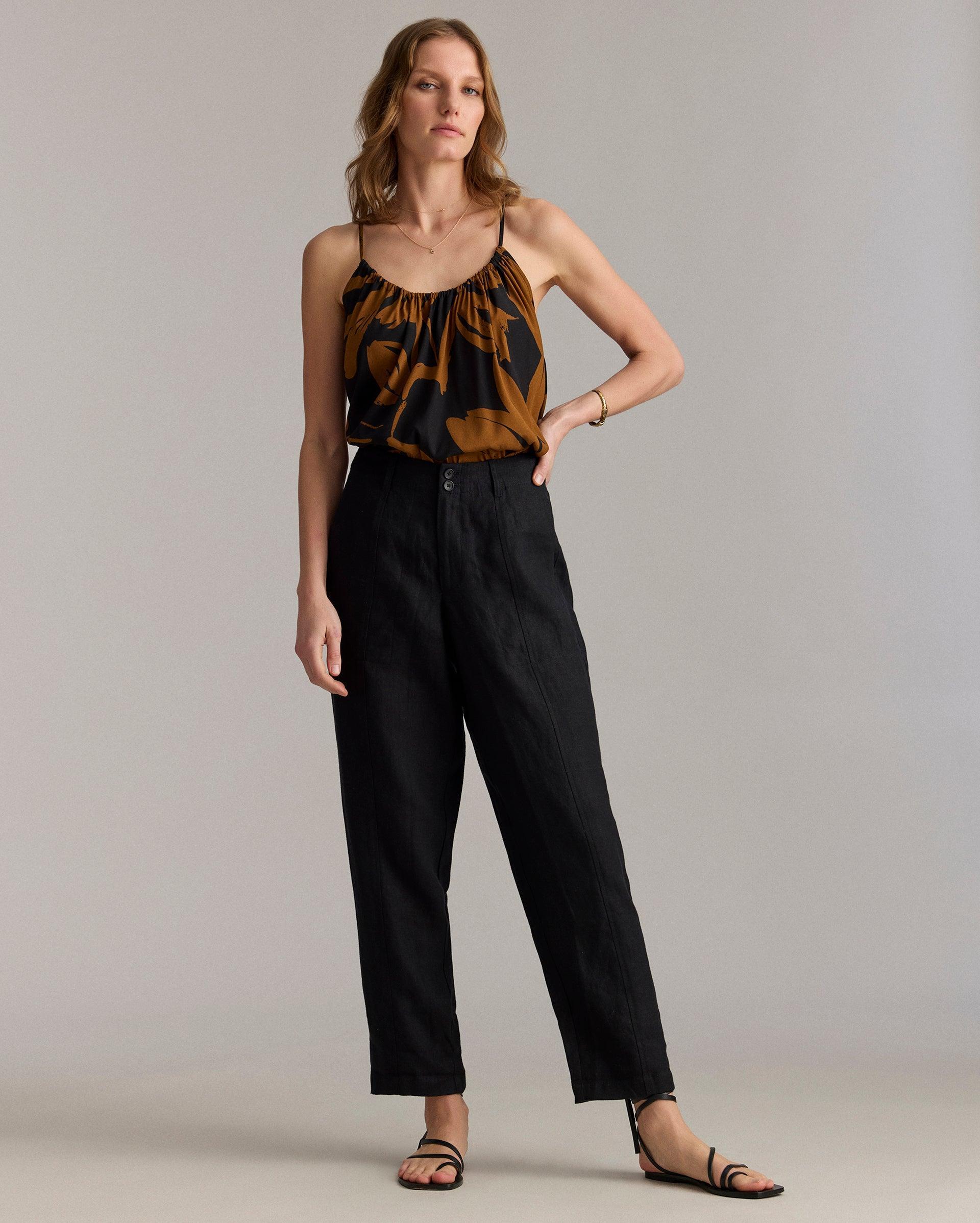Linen Barrel Pant -  Product Image