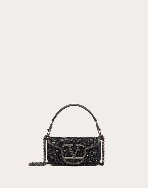 SMALL VALENTINO GARAVANI LOCÒ SHOULDER BAG WITH CRYSTALS Product Image