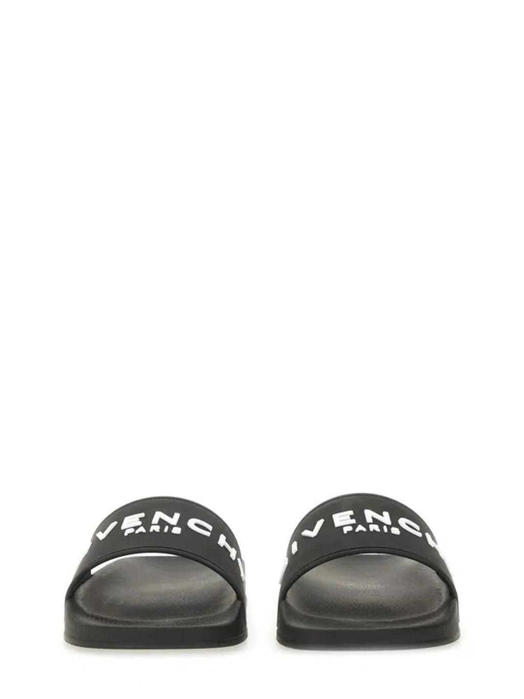 Black Logo-Print Pool Slides Product Image