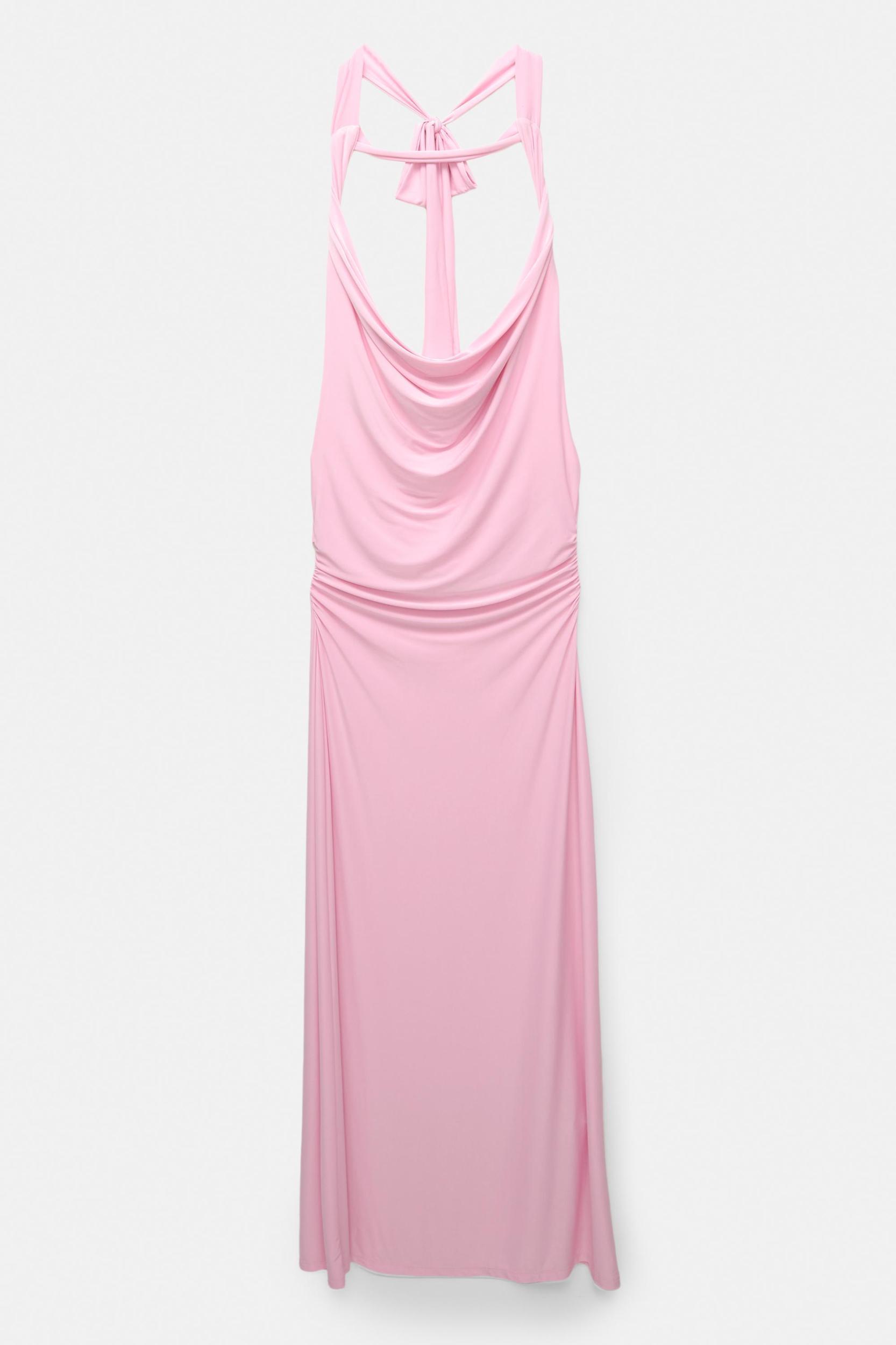 Midi dress with an open back and bow Product Image