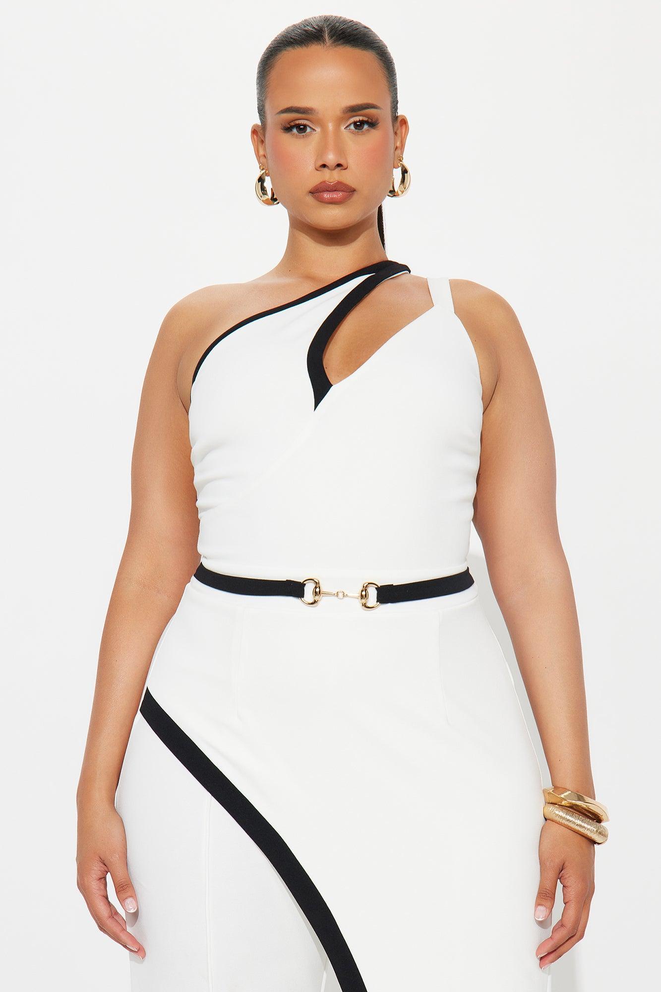 Styled for Success Jumpsuit - White/Black Product Image