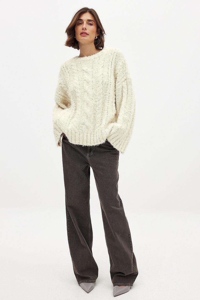 Knitted Oversized Cable Sweater Product Image