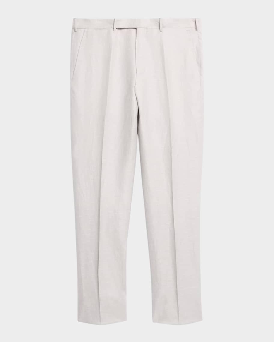 Mens Wool Twill Flat-Front Trousers Product Image