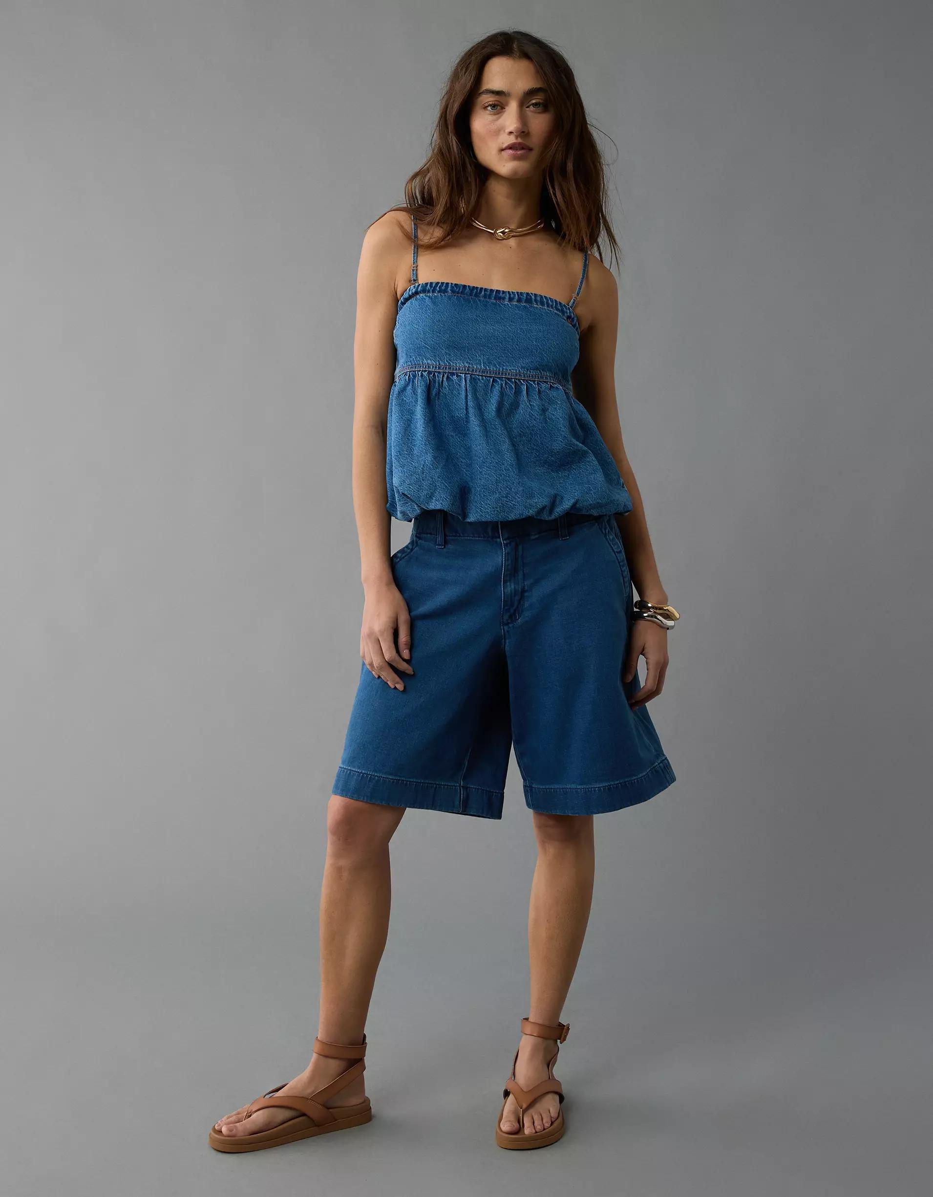 AE Denim Bubble Tube Top Product Image