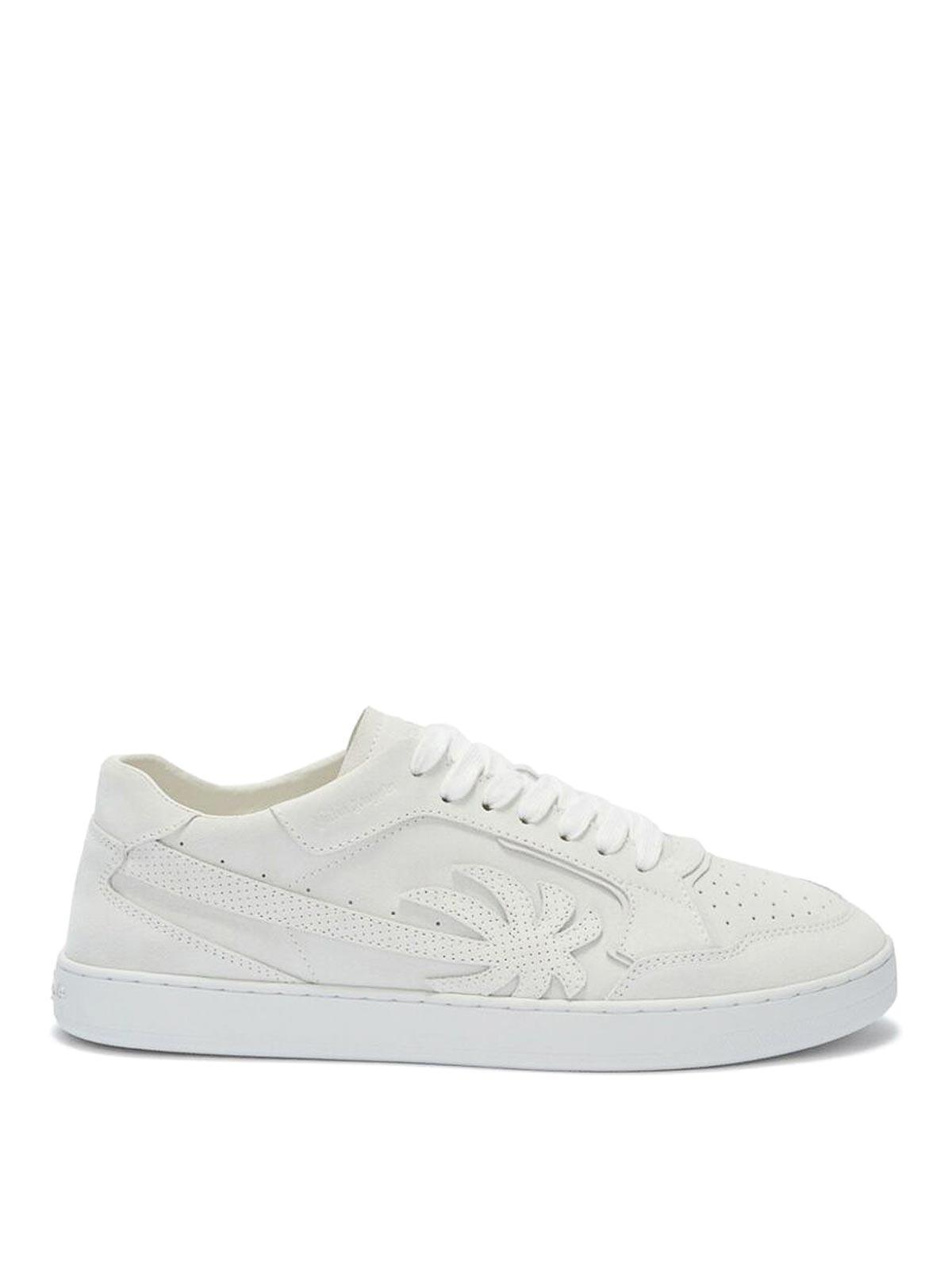 PALM ANGELS New Palm 1 Leather Sneakers In White Product Image