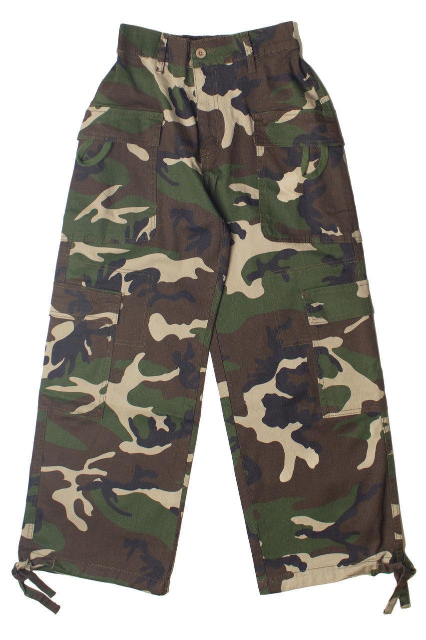 Drawstring Camo Cargo Pants Product Image