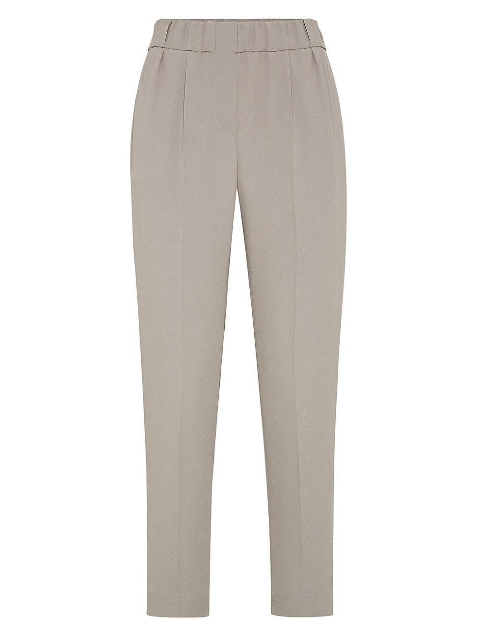 Womens Silk and Acetate Crpe Cady Tailored Jogger Trousers Product Image