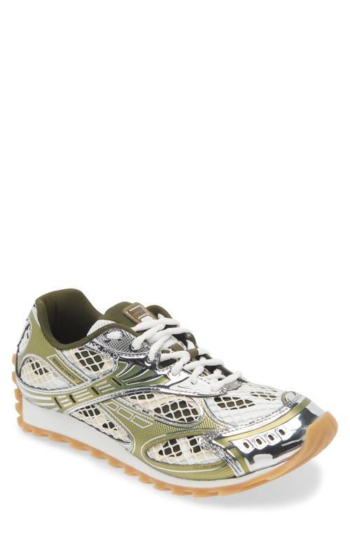 BOTTEGA VENETA Orbit Fishnet Sneakers In  Mud White Product Image