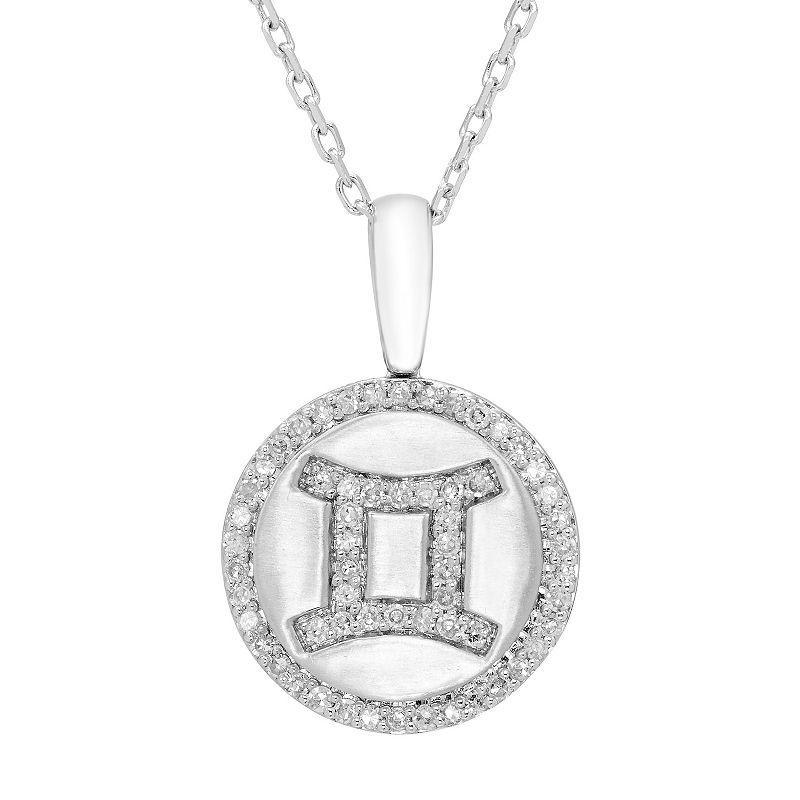 Its Personal Sterling Silver 1/6 Carat T.W. Diamond Zodiac Sign Necklace, Womens Pisces Product Image