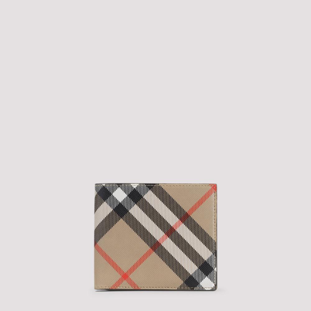 BURBERRY Beige Check Print Wallet In Neutral Product Image