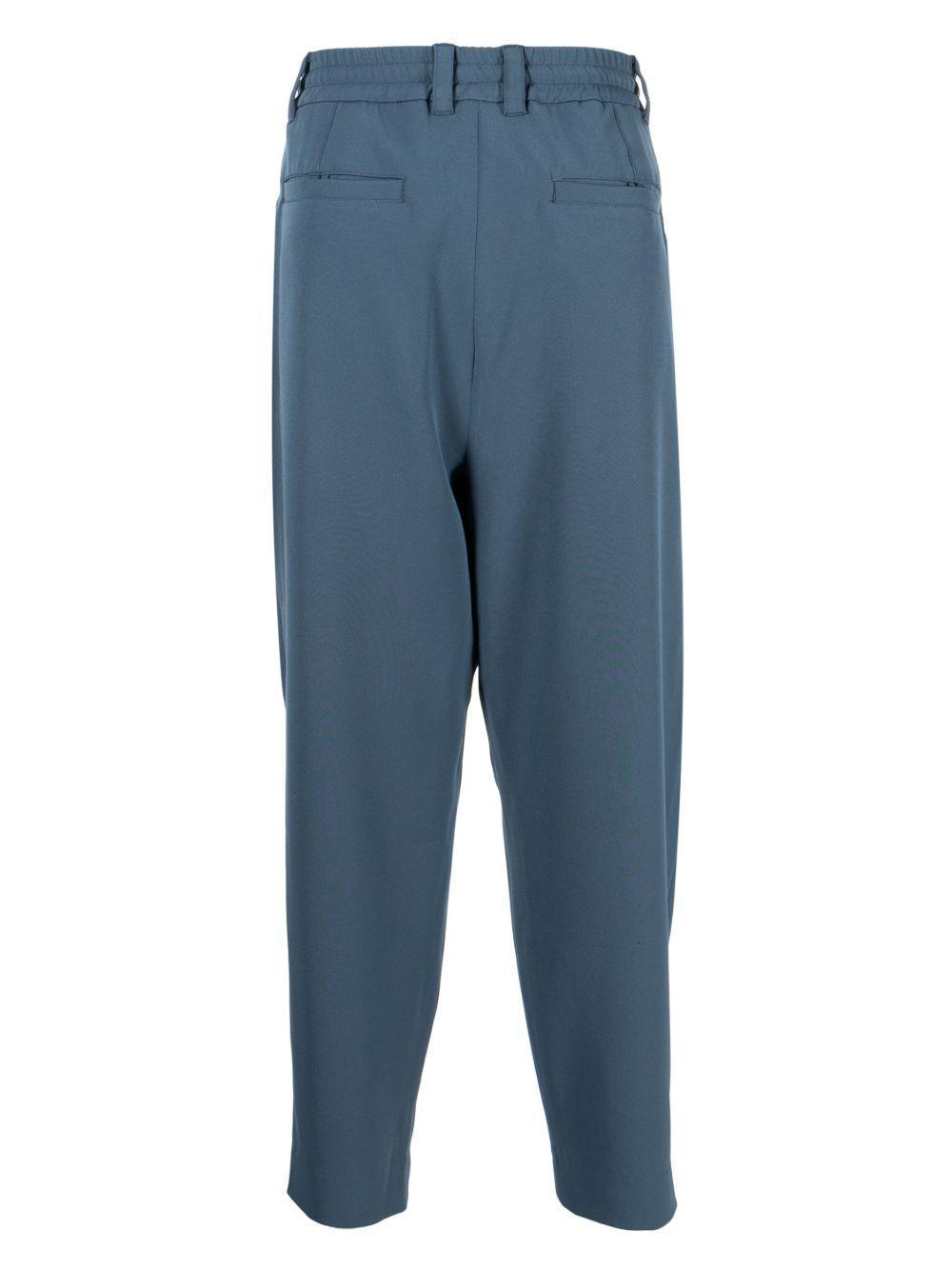 pleat-detail drawstring tapered trousers Product Image