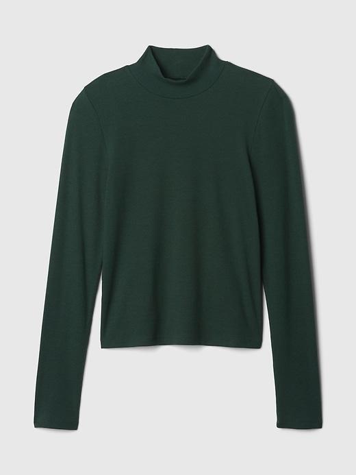 Modern Rib Cropped Mockneck Shirt Product Image