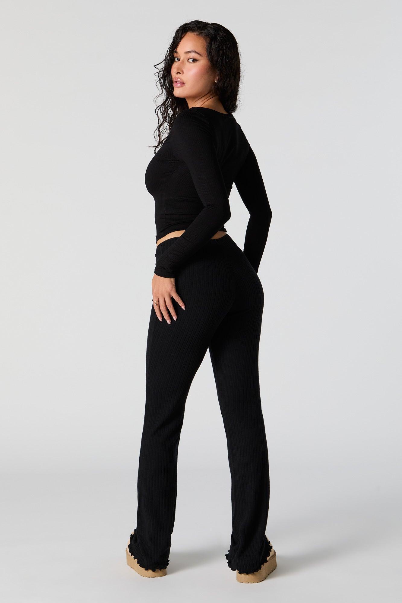 Ribbed Flare Legging Female Product Image