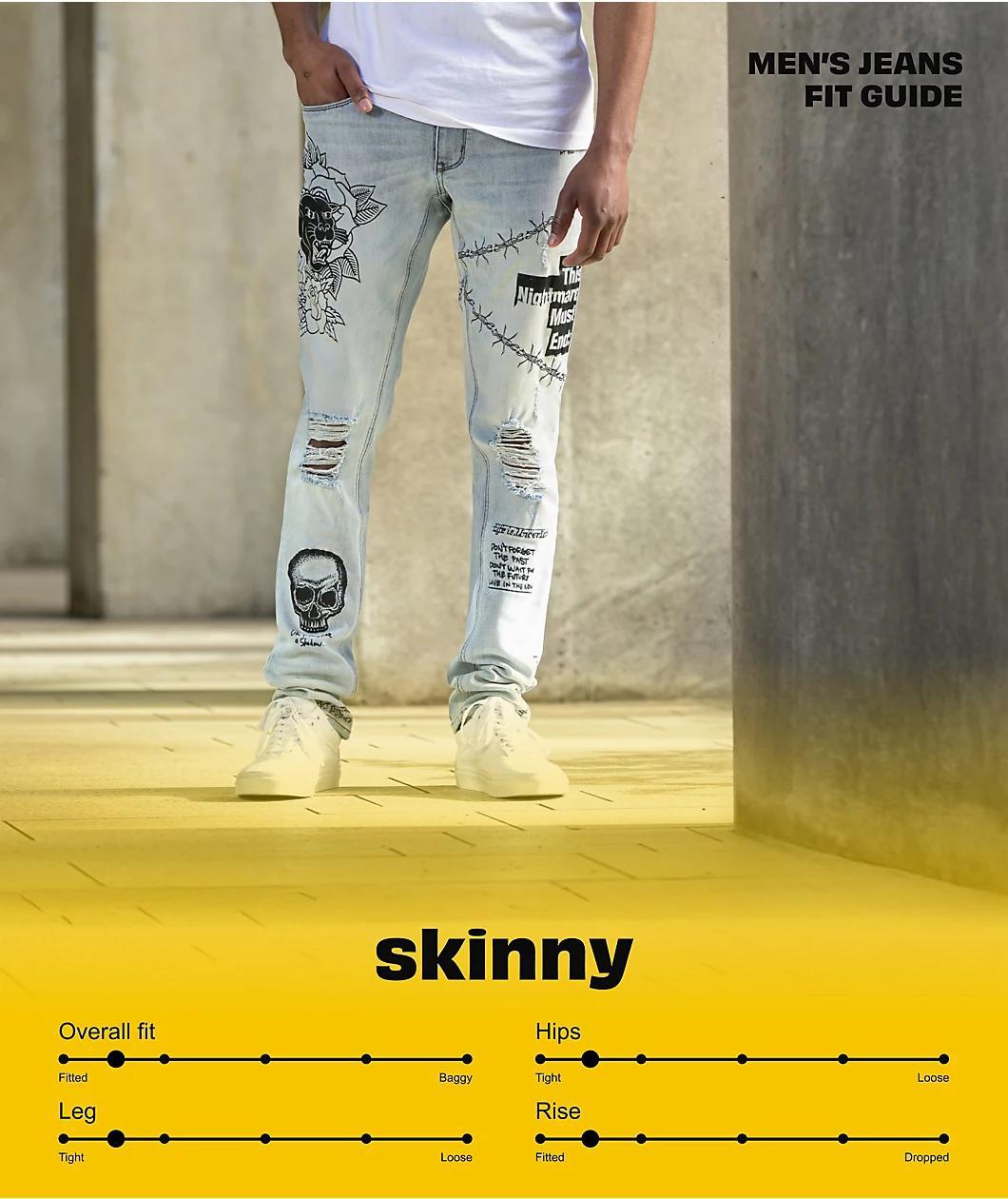 Empyre Skeletor Black Skinny Fit Jeans Product Image