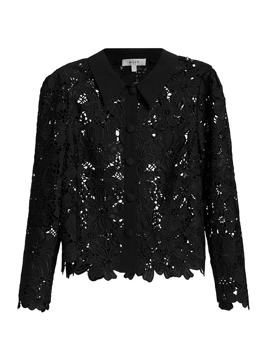 Womens June Lace Button-Front Shirt Product Image