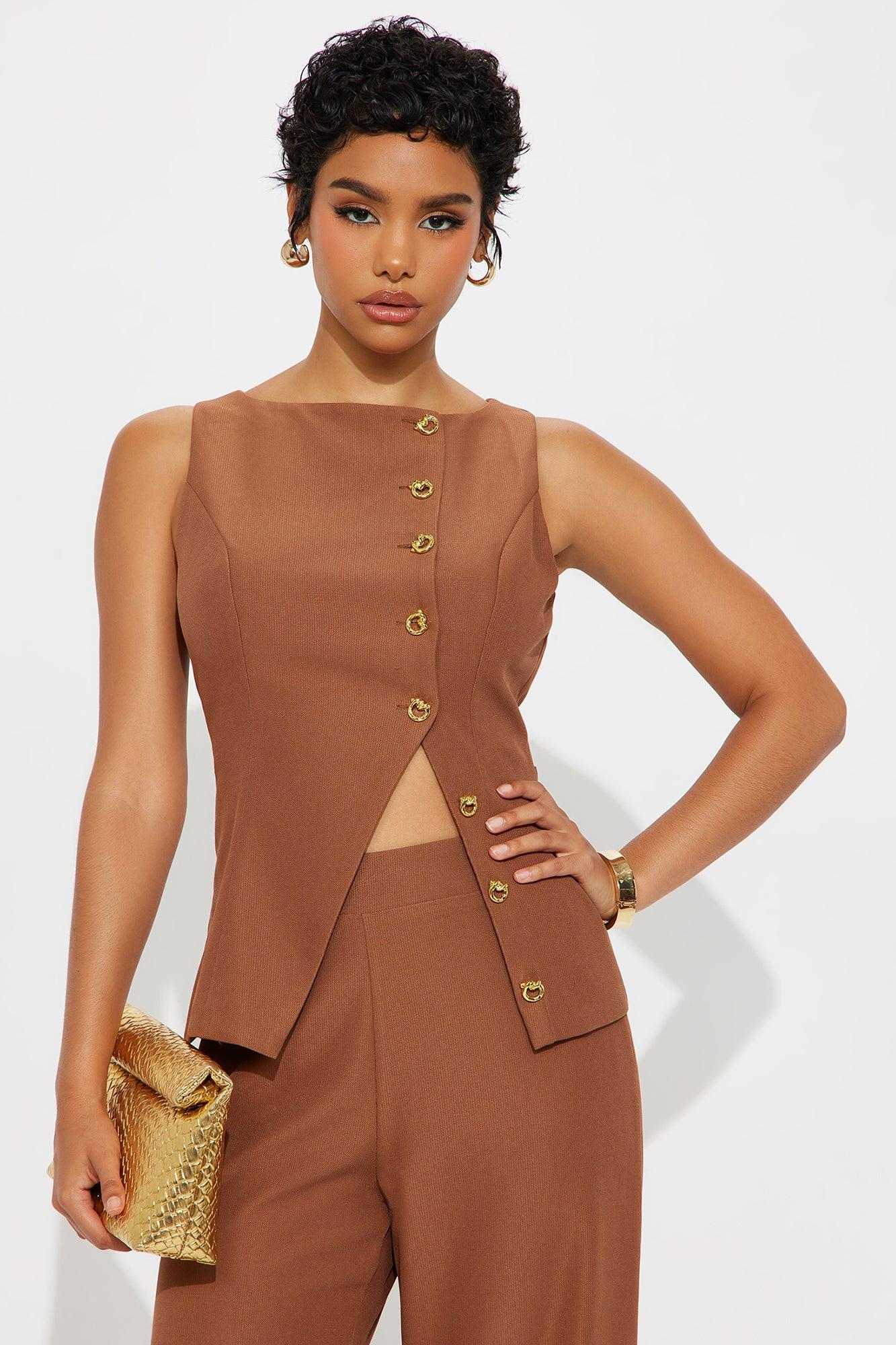 Coline Vest Pant Set - Mocha Female Product Image