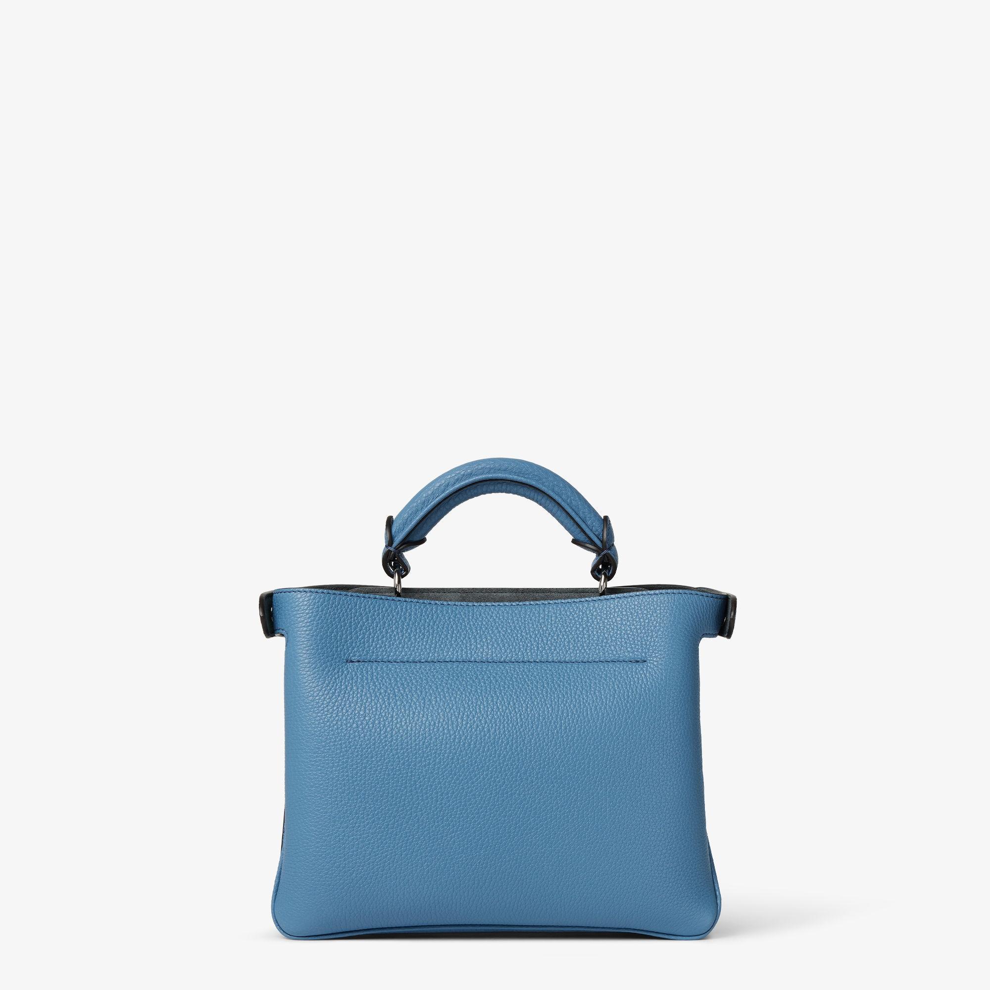 Peekaboo Soft SmallBlue leather bag with monochrome print Product Image