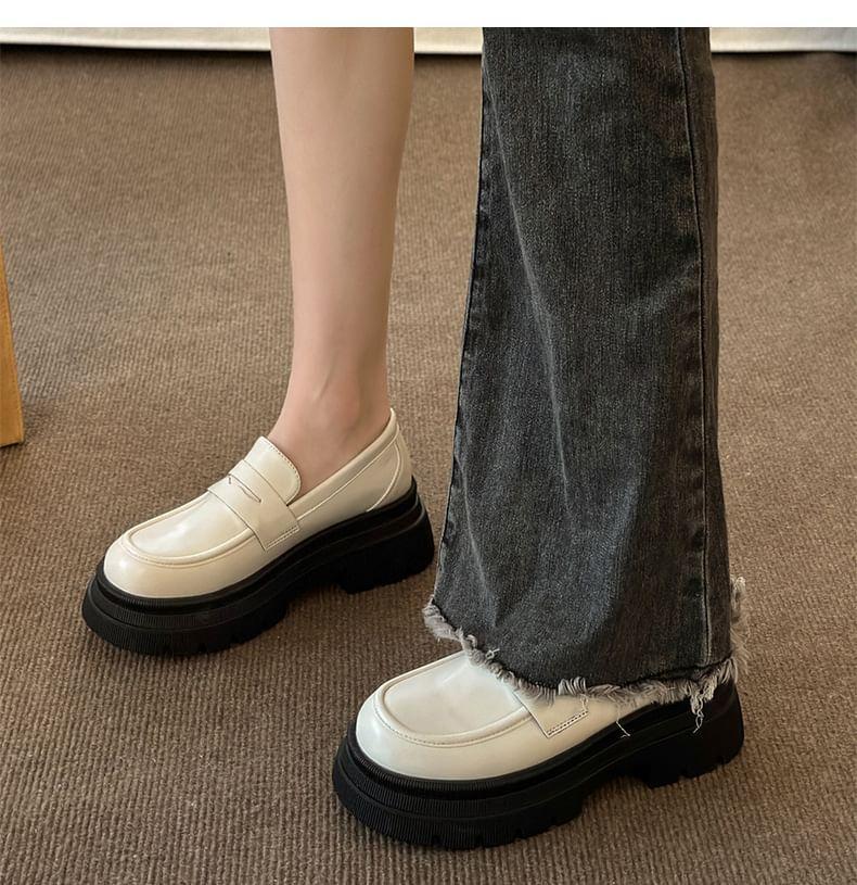 Faux Leather Platform Loafers Product Image