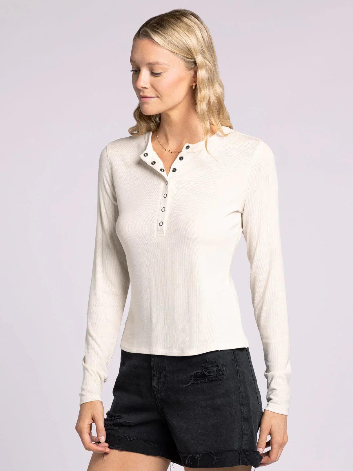 Addie Snap Henley Long Sleeve Top Product Image