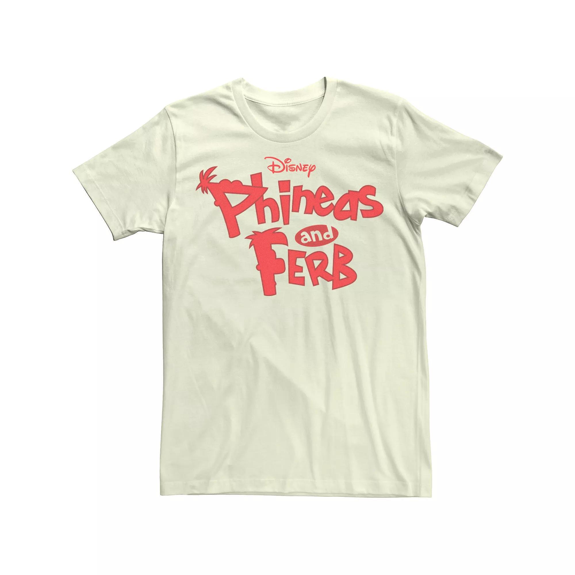 Disney's Phineas And Ferb Men's Logo Tee, Size: Medium, Natural Product Image