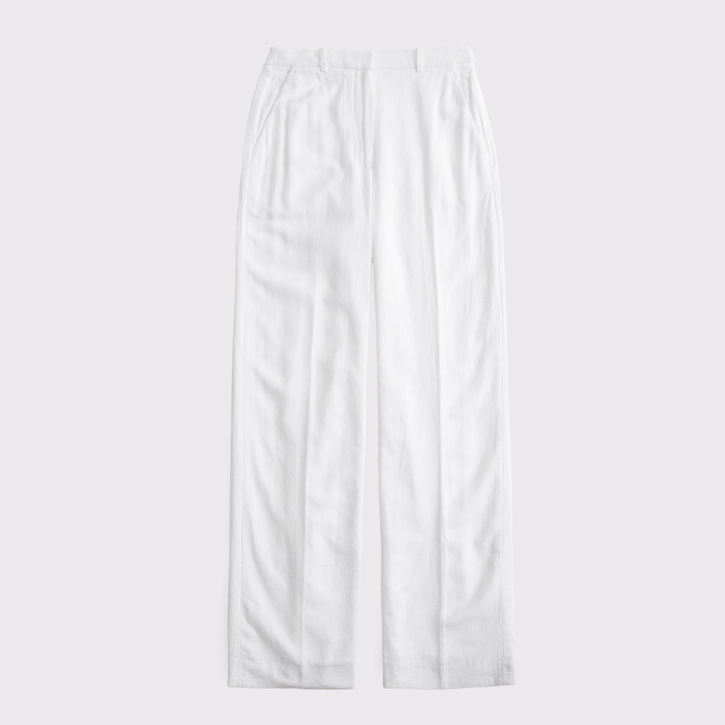 Tailored Linen-Blend Wide Leg Pant Product Image
