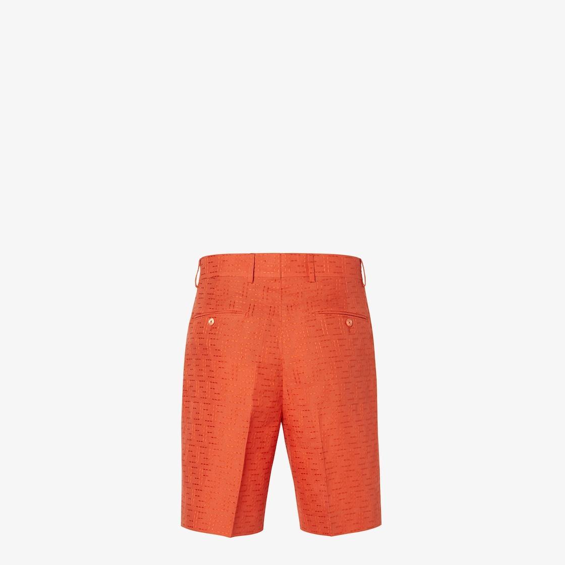 BermudasRed linen shorts with FF embroidery Product Image