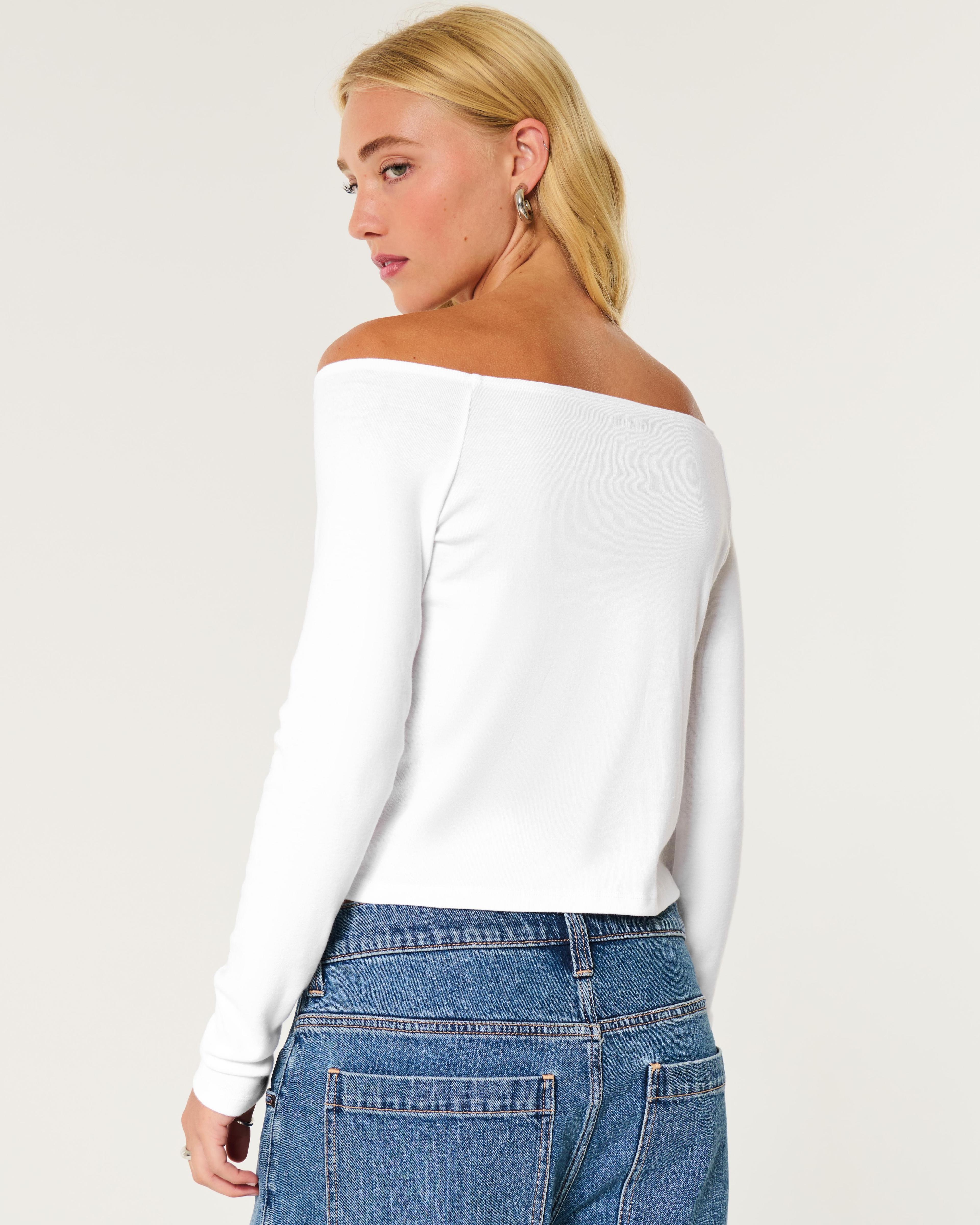 Long-Sleeve Off-the-Shoulder Top Product Image