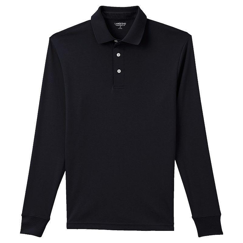 Men's Lands' End Soft Supima Polo, Size: XXL, Black Product Image