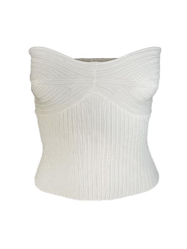 Plain Simple Knitted Bandeau Top Product Image