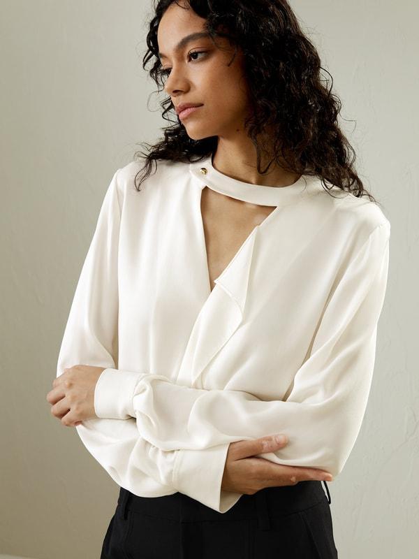 V-neck Collared Shirt Product Image